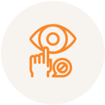 icono de una mano apuntando a un ojo