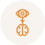 icono de un ojo mirando un cerebro